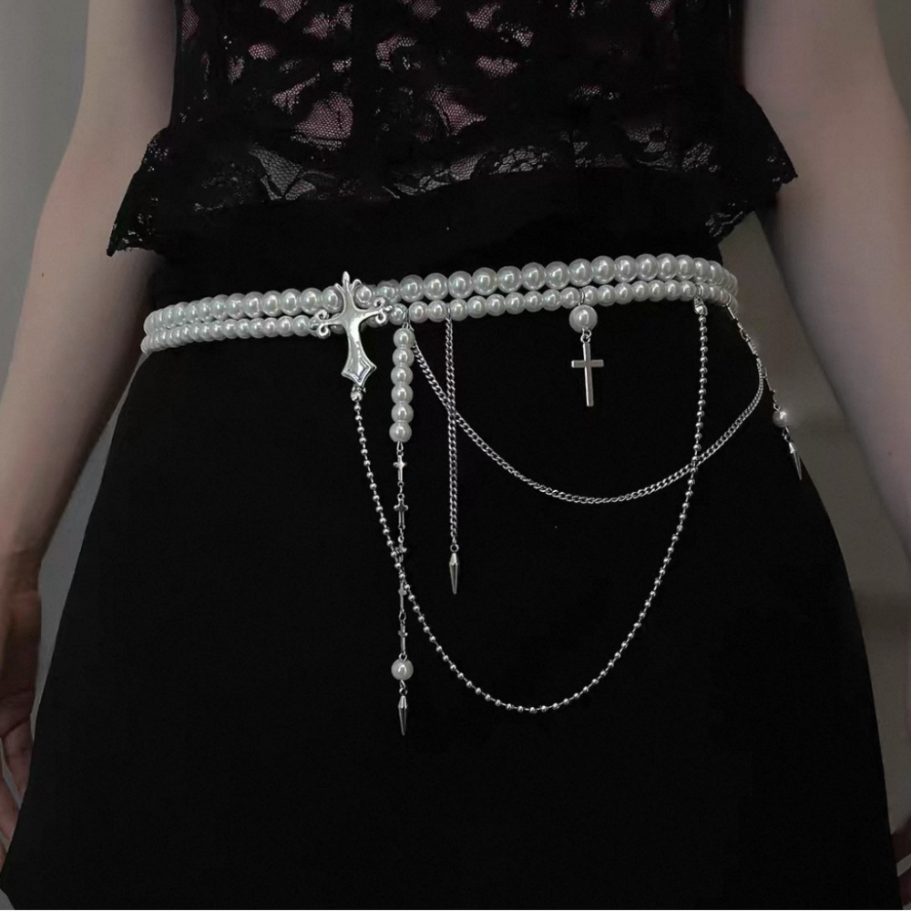 Gothic cross layered belt. Handmade